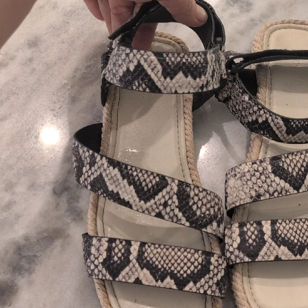 Vince Black and White Snake Pattern Espadrilles